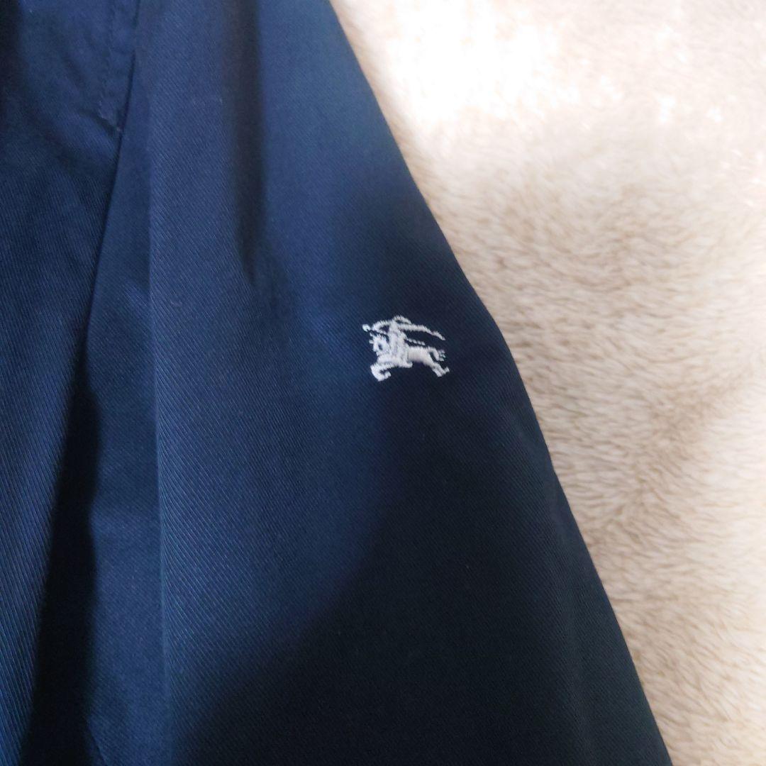 L 希少 銀ボタン バーバリーブラックレーベル トレンチコート ロゴ刺繍