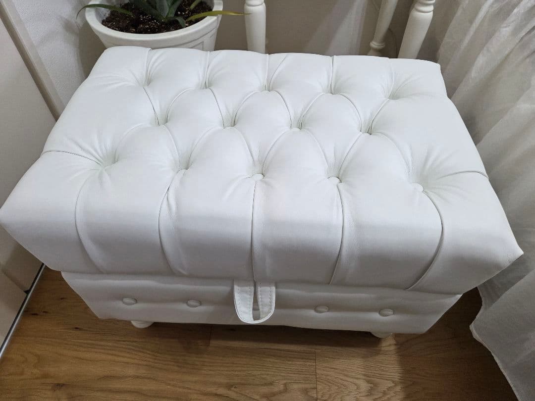 ホワイトオットマン 収納あり