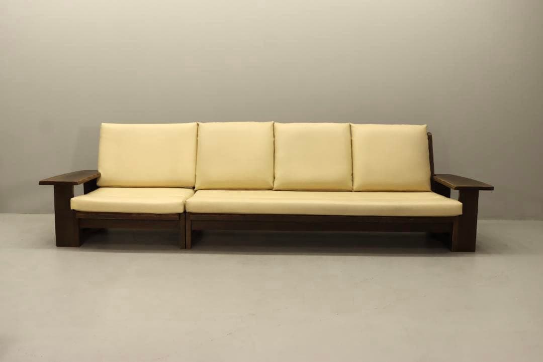 4人掛けソファ イバタインテリア セパレート 木製 ３人掛け 日本製 合皮