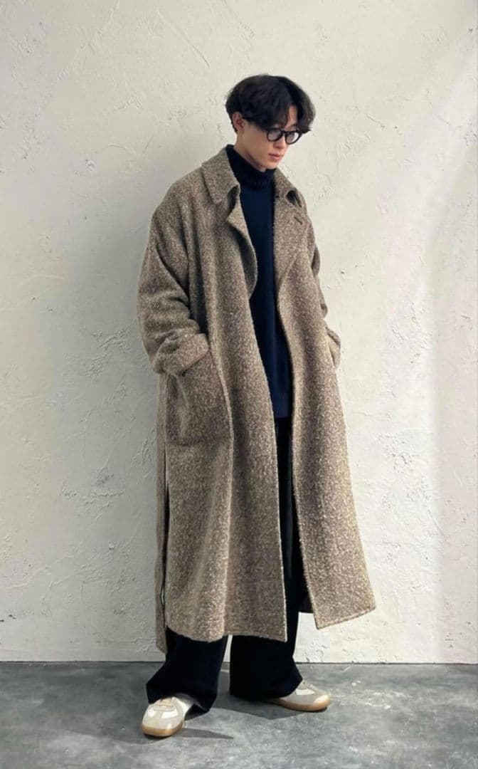 【定価8.3万円】美品 ATHA ネップツイード マキシ コート