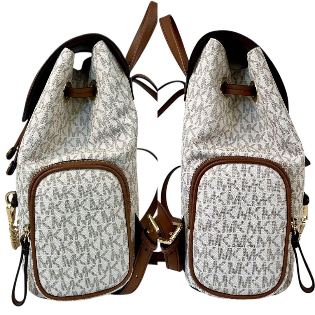 美品✨マイケルコース リュック ケンリー ロゴ シグネチャー バニラ×茶