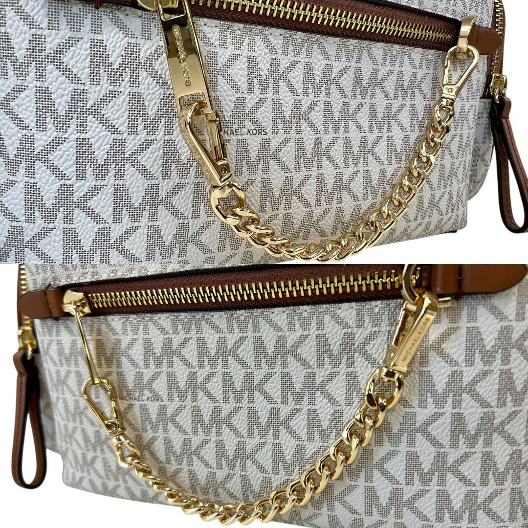 美品✨マイケルコース リュック ケンリー ロゴ シグネチャー バニラ×茶