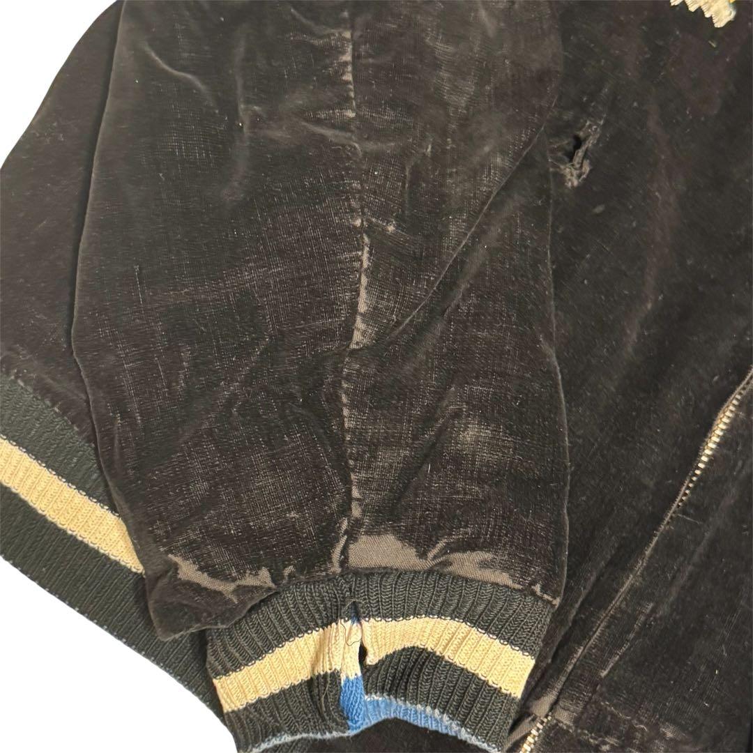 50s 別珍 白虎 鷹 スカジャン ブラック ブルー Vintage