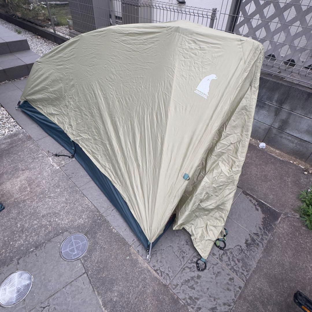 人気モンベル　ムーンライトテント 1型アイボリー　純正グランドシート付