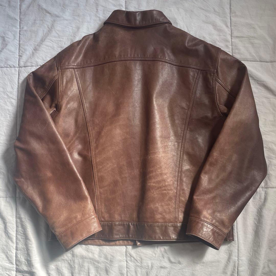 ジャケット・アウター 90s old gap trucker type leather jacket