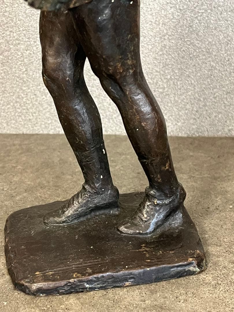 ブロンズ　置物　人物　銅　在銘　骨董品