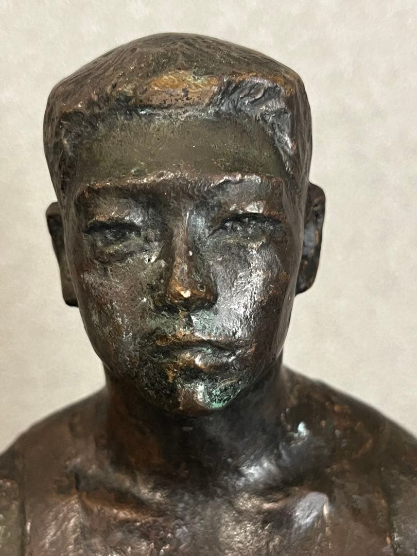 ブロンズ　置物　人物　銅　在銘　骨董品