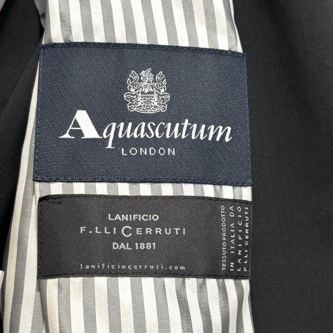 【美品】Aquascutum コート チェルッティ 日本製 ブラック XL