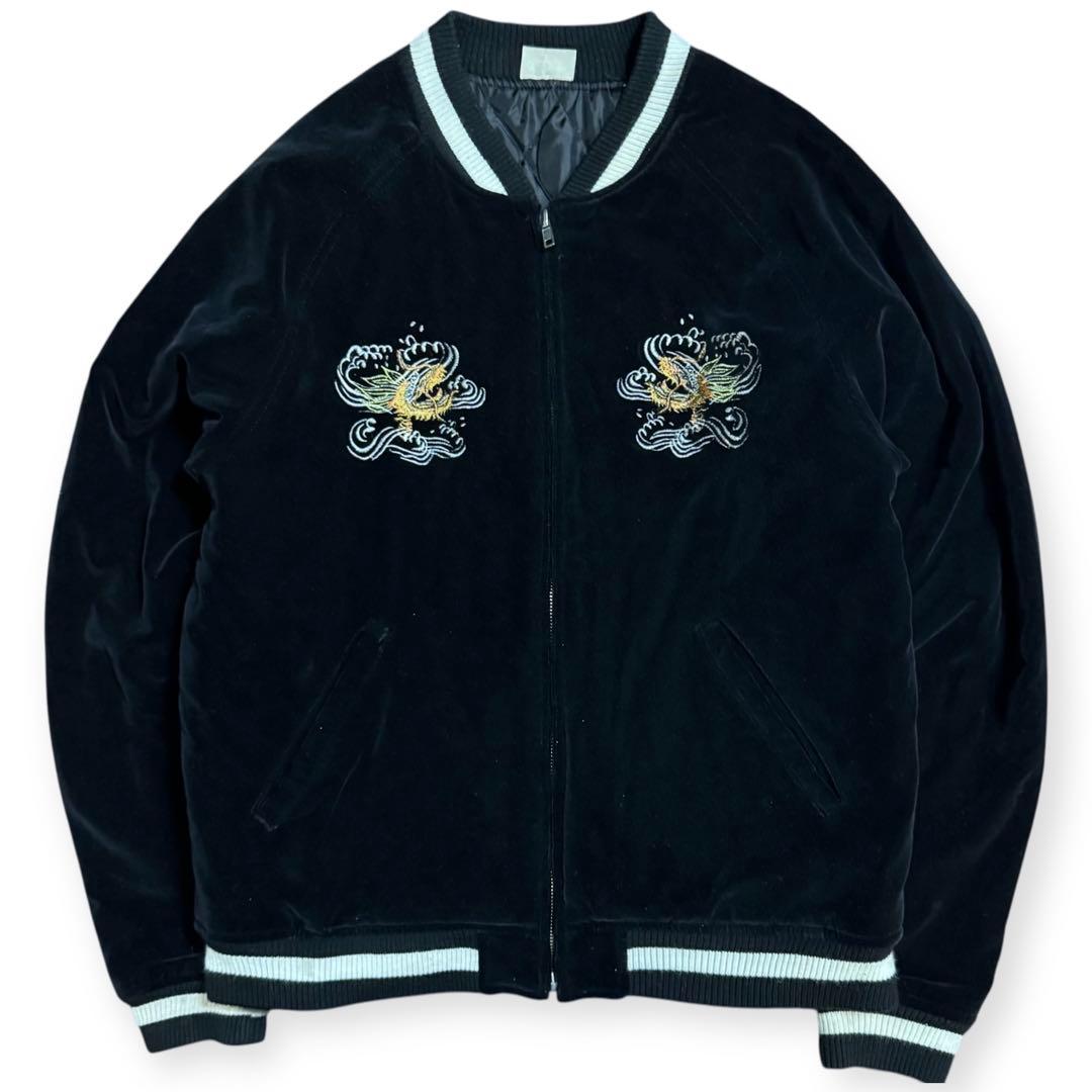 90s 00s ヴィンテージ 別珍 スカジャン スーベニアジャケット 日本地図