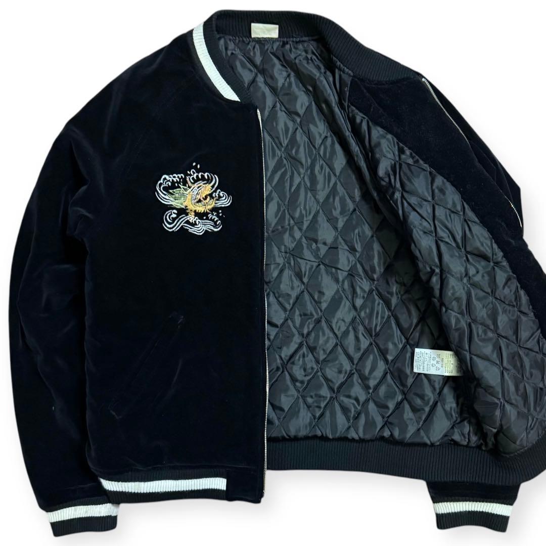 90s 00s ヴィンテージ 別珍 スカジャン スーベニアジャケット 日本地図