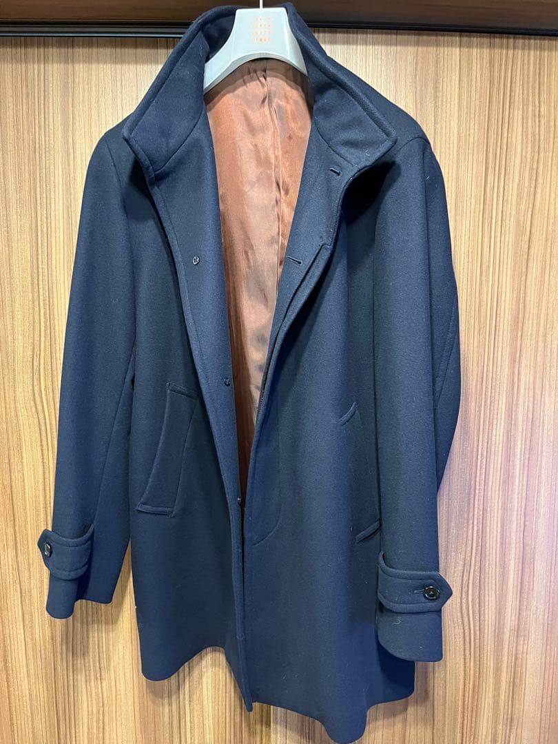ユナイテッドアローズ　グリーンレーベルスタンドカラーコートネィビー　　XL
