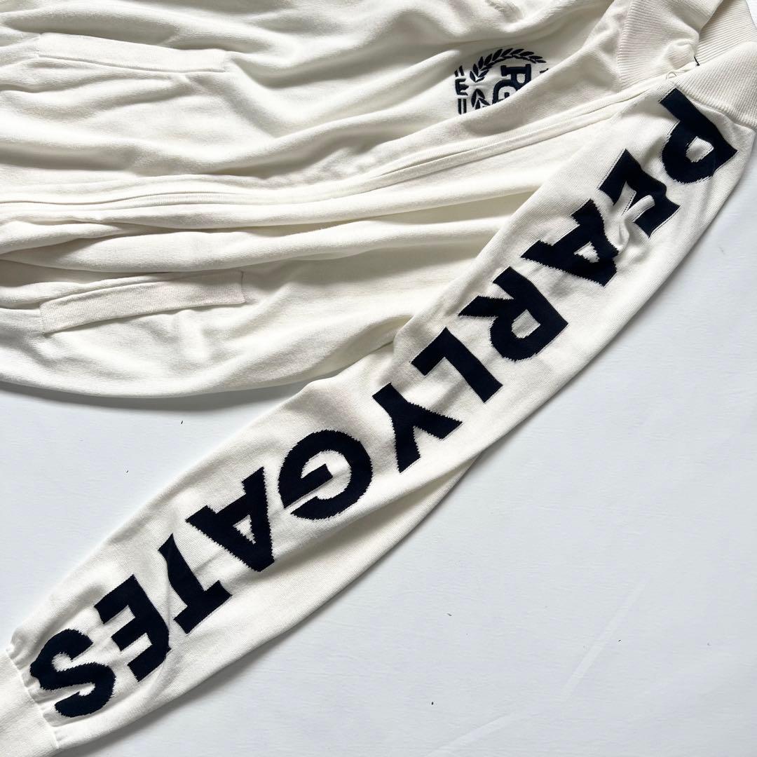 Pearly Gates パーリーゲイツ　デカロゴ　ニット　ジャケット　ホワイト