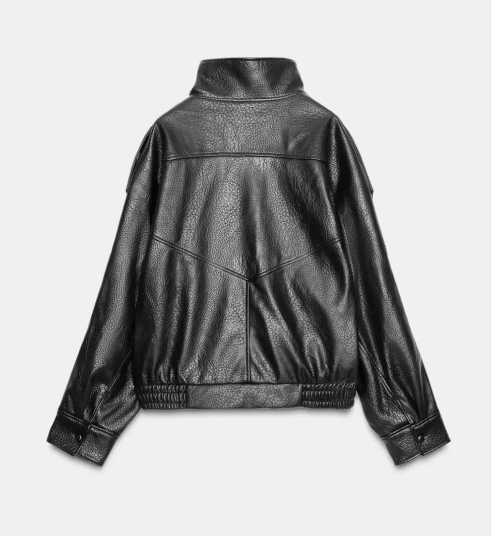 ZARA フェイクレザージャケット　ブラック　新品未使用　Mサイズ