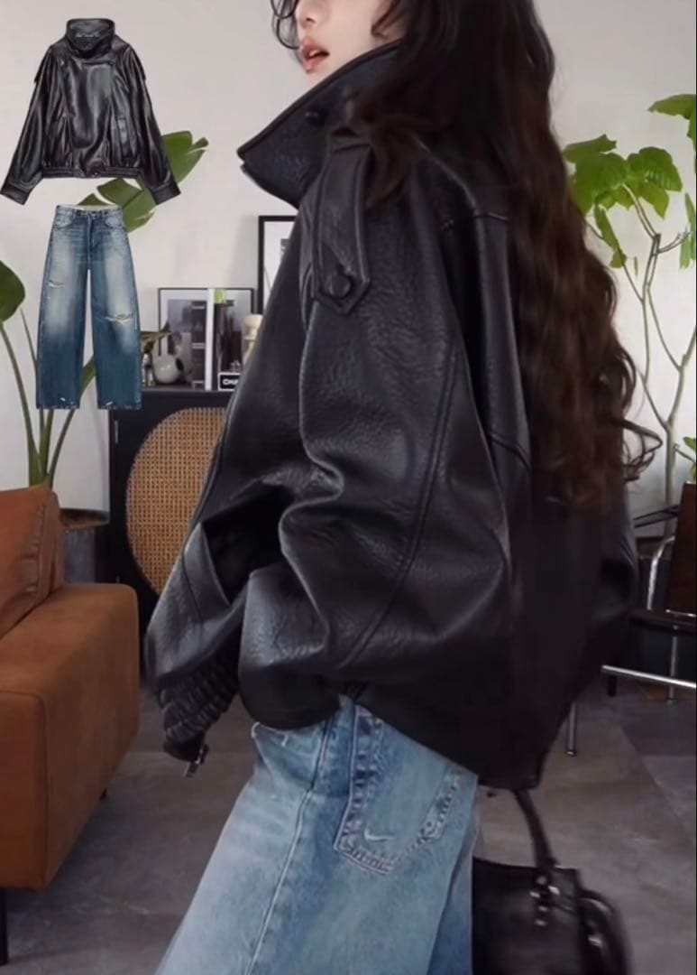 ZARA フェイクレザージャケット　ブラック　新品未使用　Mサイズ