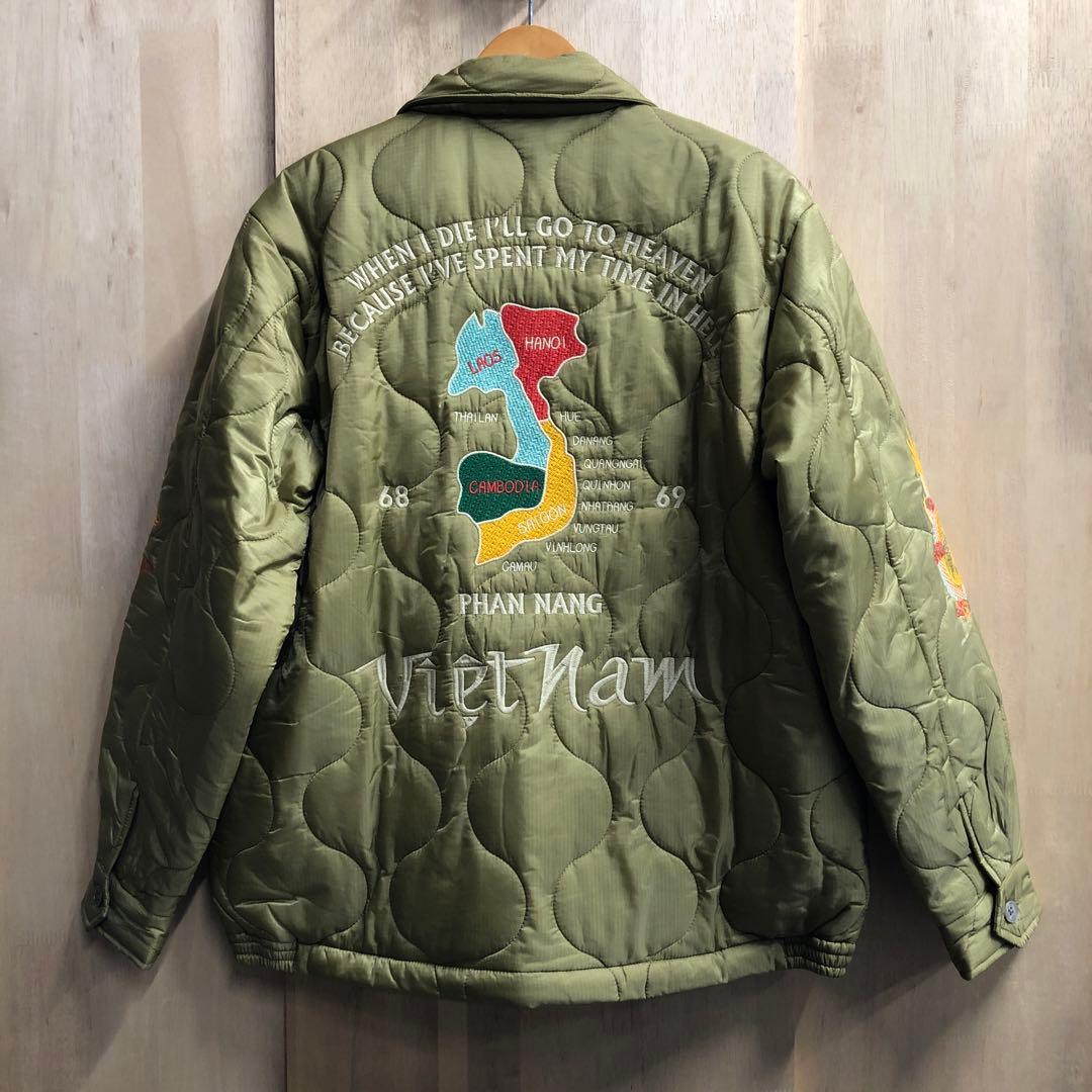 ヒューストン ベトジャン キルティング ベトナムジャケット 地図マップ柄 XXL