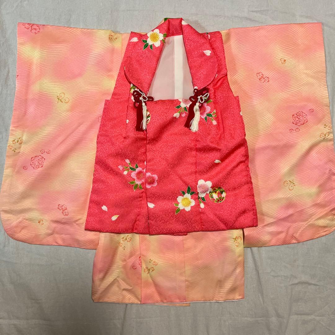 七五三　3歳　ピンク　被布　可愛い