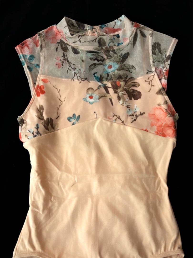 新品 チャコット ジュニア★花柄プリントチュールレオタード 140J