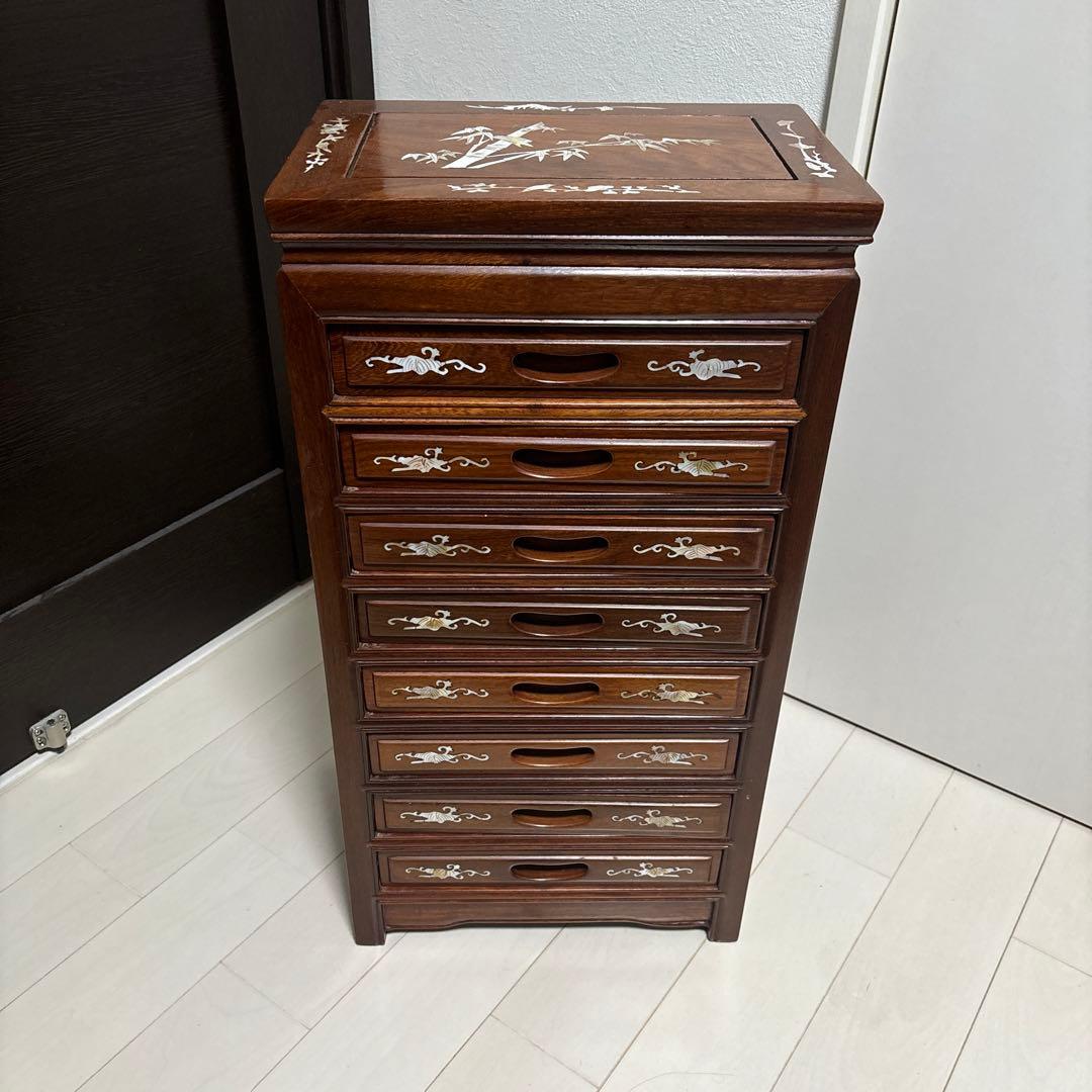 高級銘木　螺鈿細工　小物箪笥