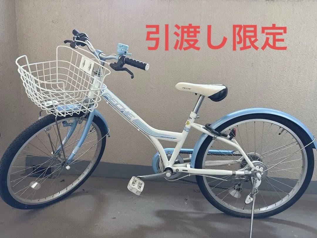 アサヒサイクル 子供用自転車 ホワイト/ブルー 前面バスケット付き 24インチ