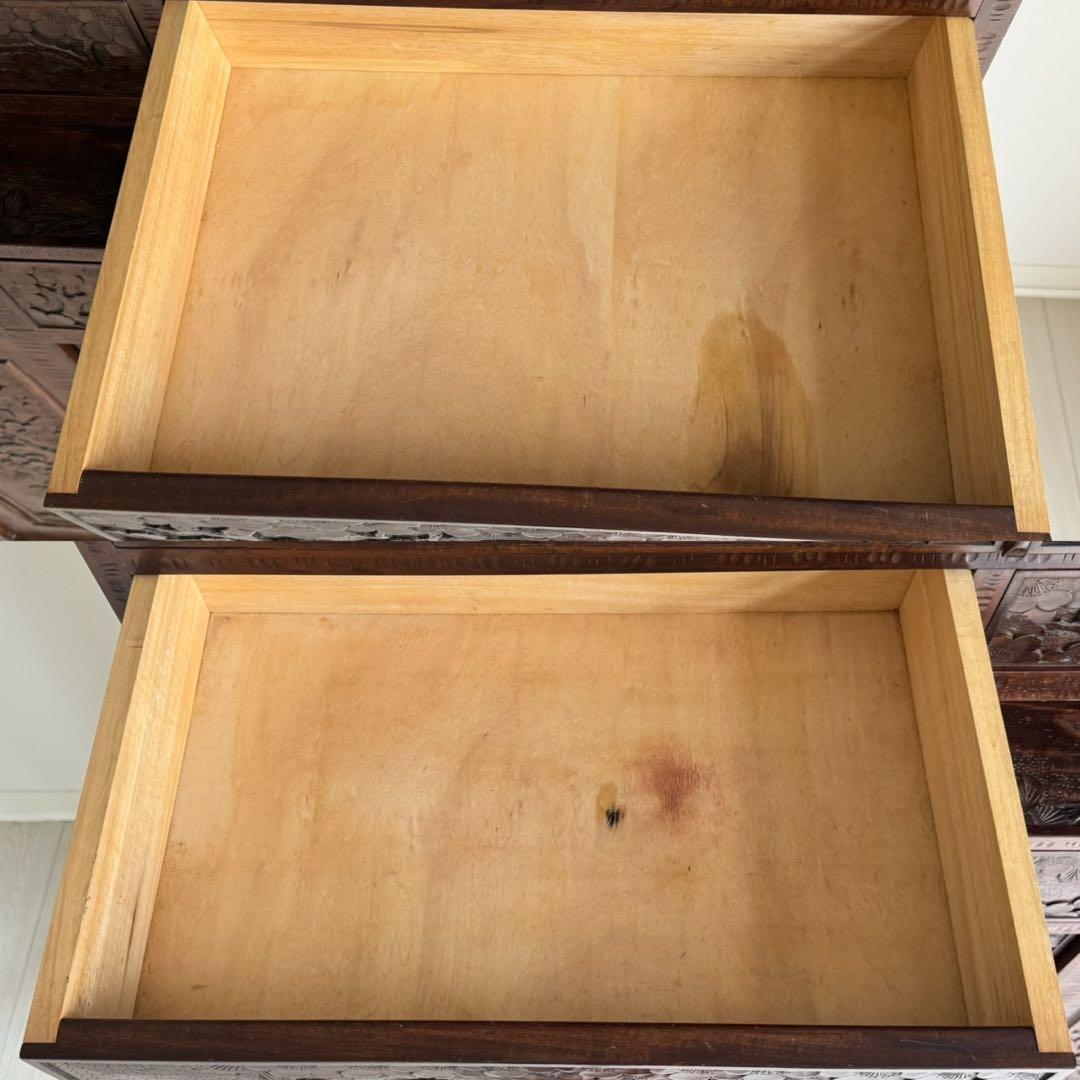 Icchodo 軽井沢彫 桜 彫刻 時代 カップボード　（トップパーツのみ）