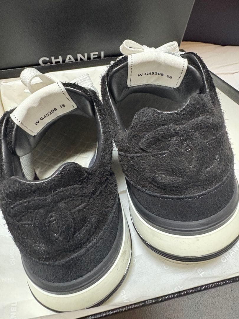 CHANEL シャネル スニーカー 38 G45208 カーフスキン ベルベット