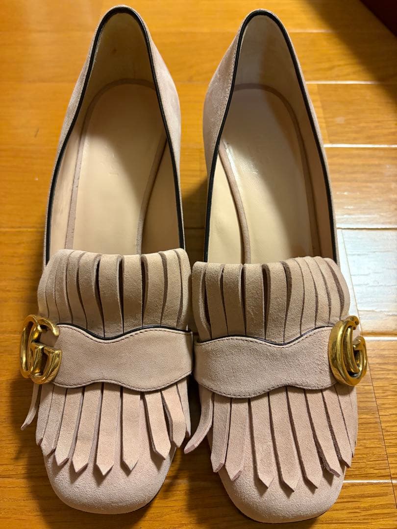グッチ GUCCI◆GGマーモント スエードパンプス(フリンジ付き)36.5