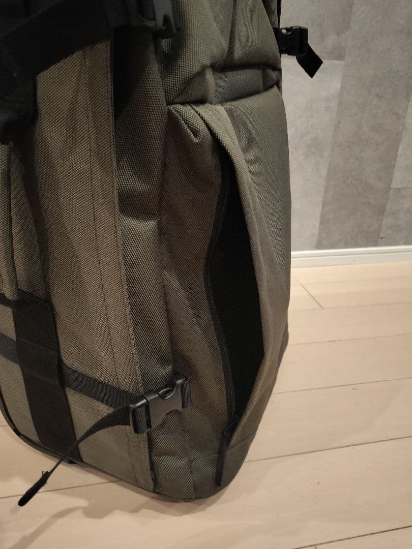 【美品】無印良品 撥水ソフトキャリーケース 40L　カーキ色　オシャレ