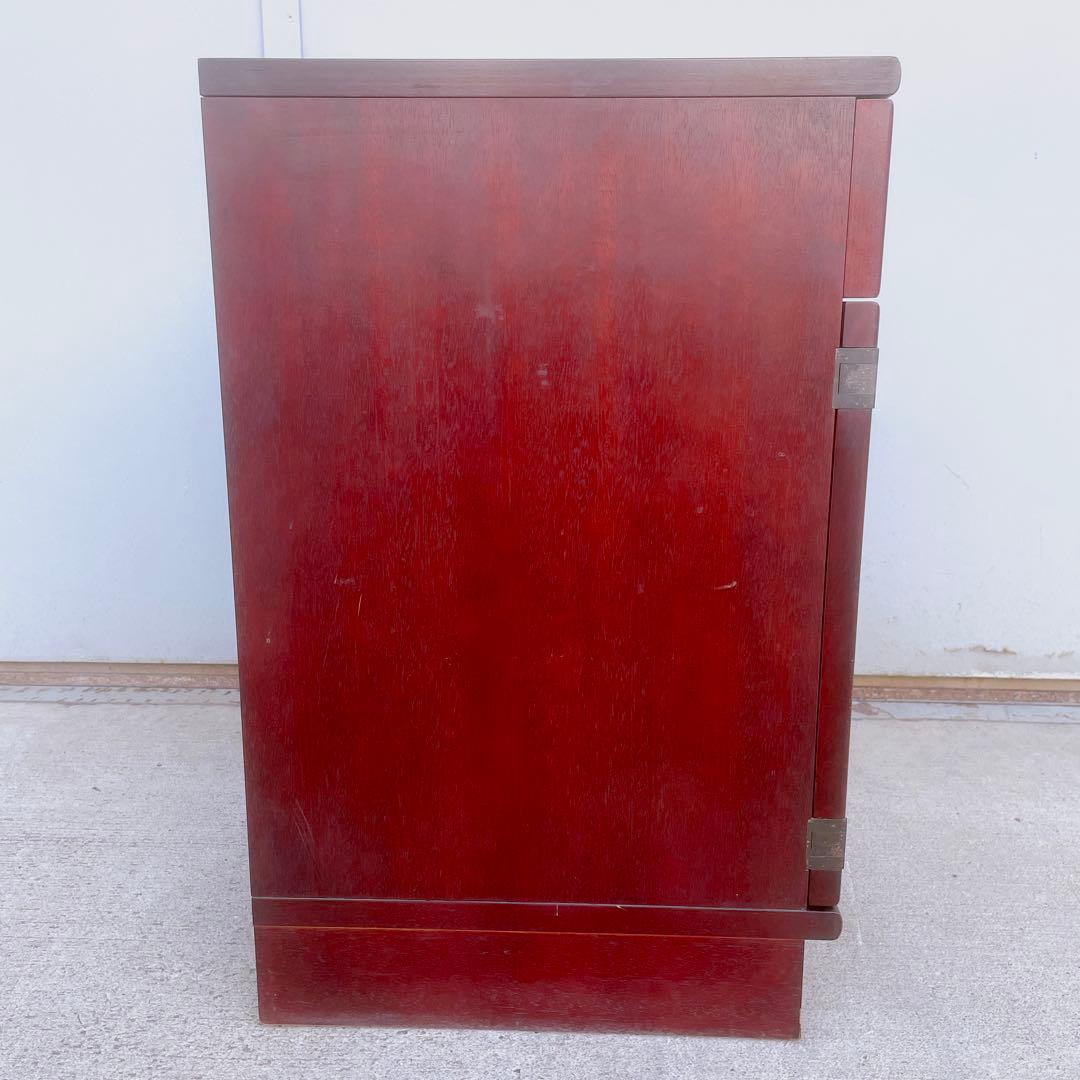 【美品】オールドカリモク ダークブラウン 木製キャビネット サイドボード