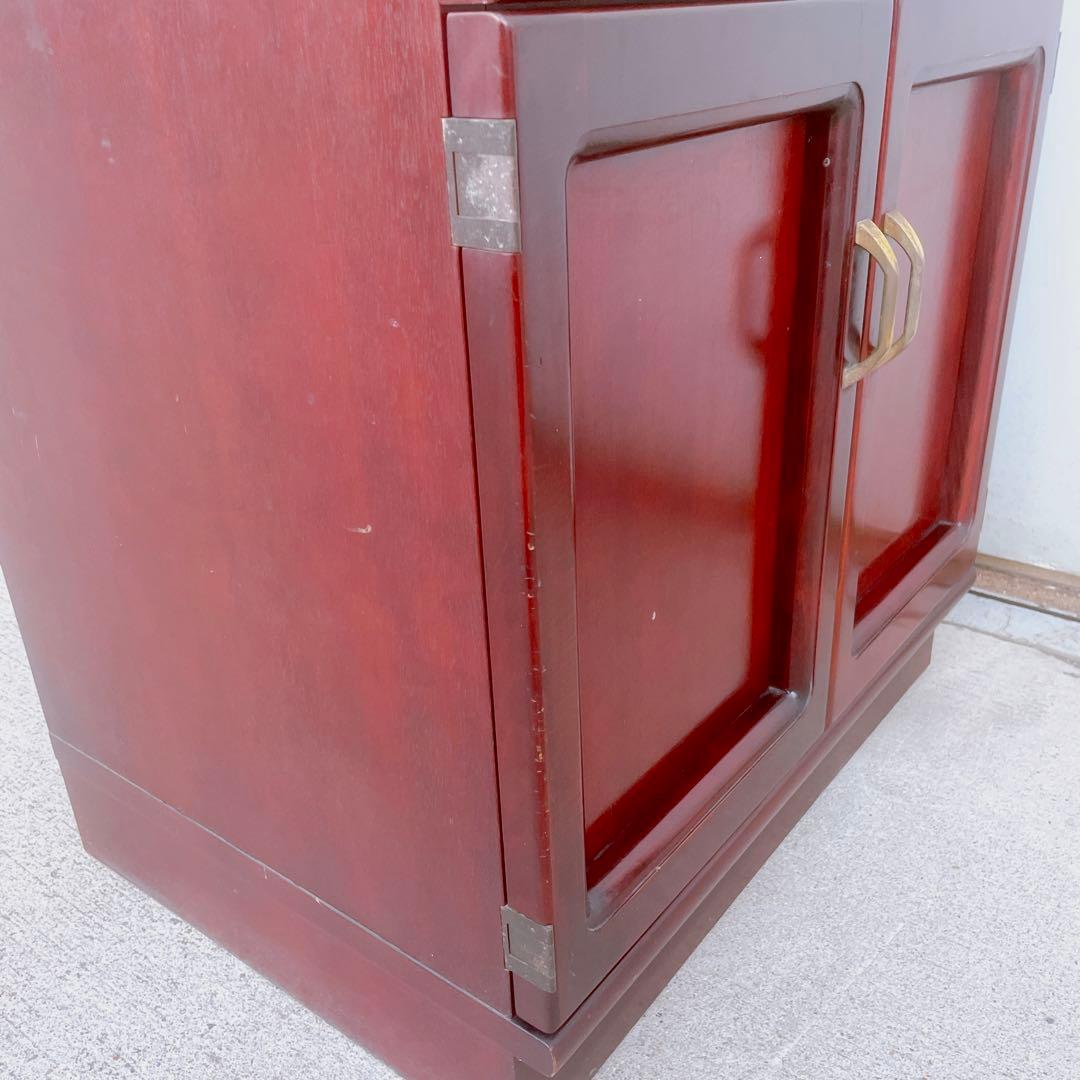 【美品】オールドカリモク ダークブラウン 木製キャビネット サイドボード