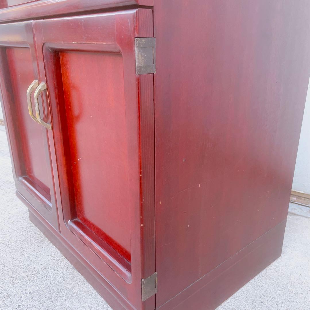 【美品】オールドカリモク ダークブラウン 木製キャビネット サイドボード