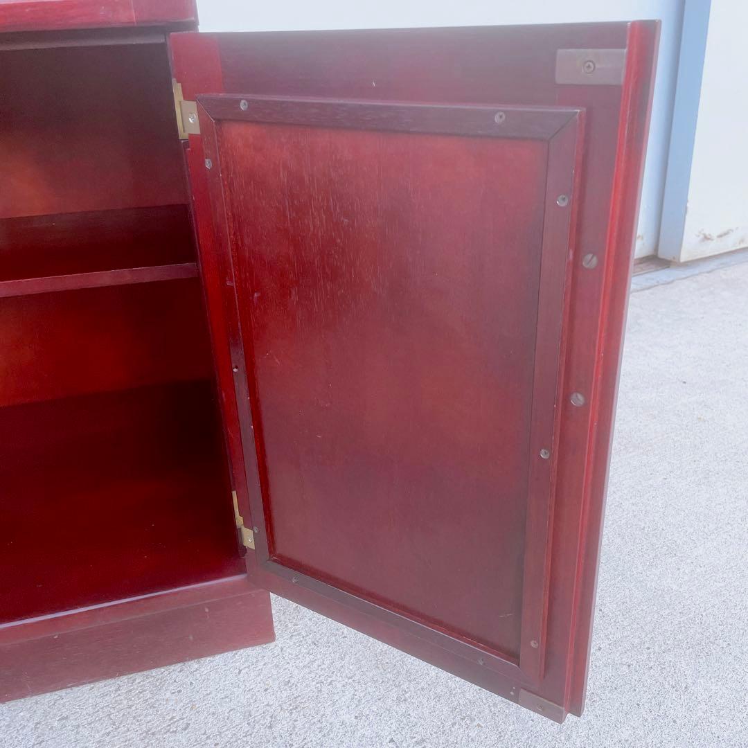 【美品】オールドカリモク ダークブラウン 木製キャビネット サイドボード