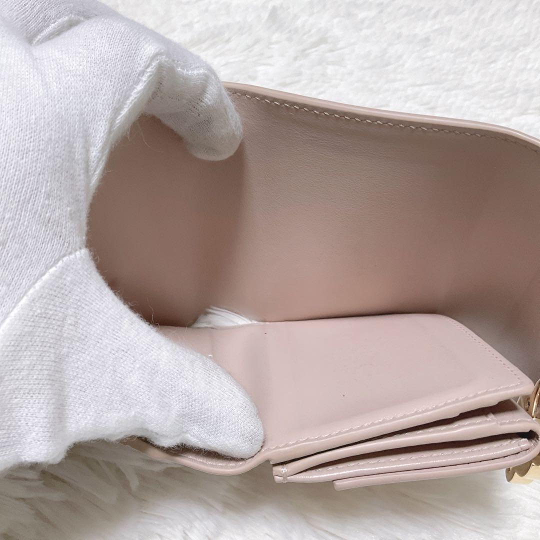 美品♡正規品♡セリーヌ 三つ折り トリオンフ スモールウォレット レザー ピンク