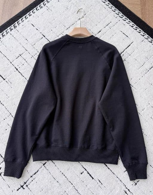 AMI PARIS ハート刺繍の黒スウェット メンズトップス L