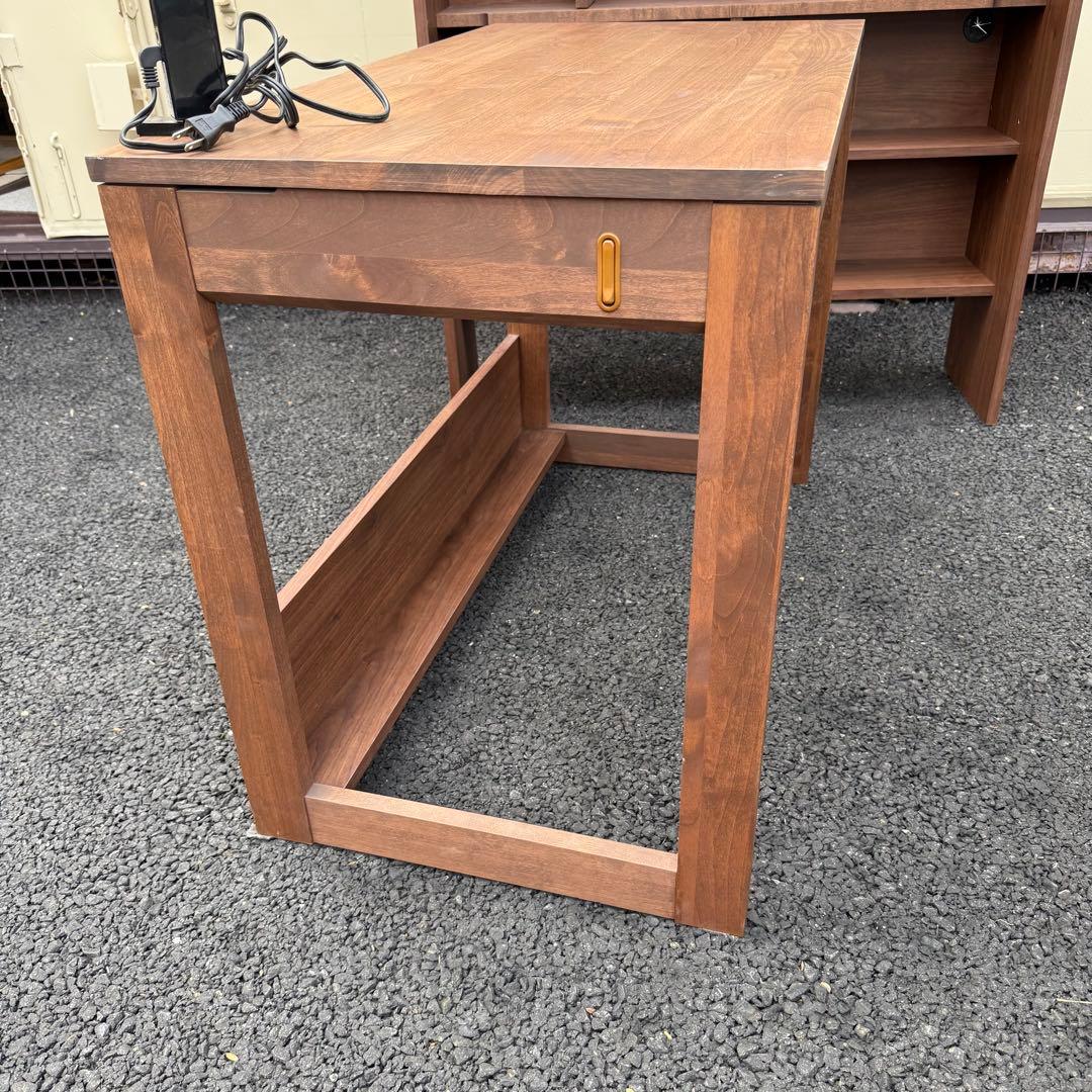 堀田木工所　デスク　学習机　無垢　アルダー材　ウォールナット 色　シンプル