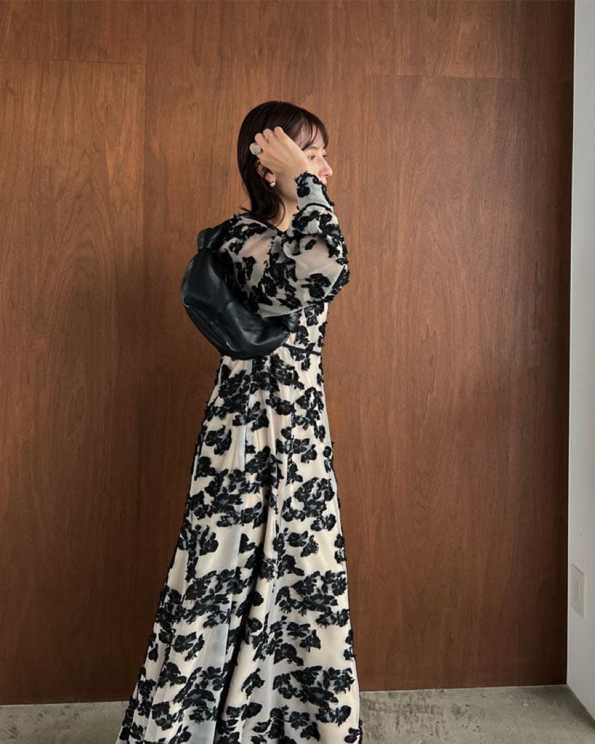 【CLANE】FLOW FLOWER JACQUARD ONE PIECE