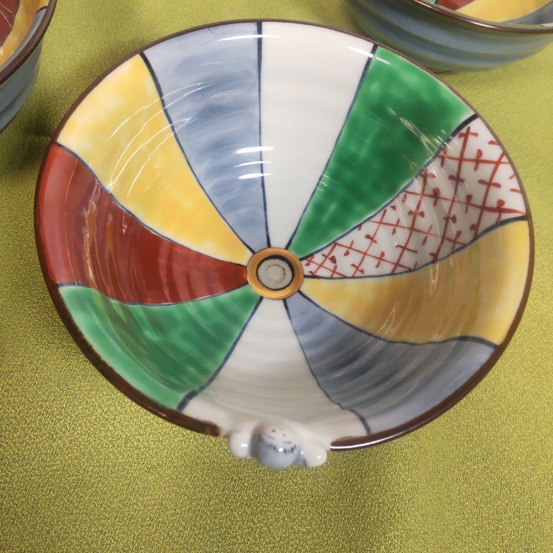 九谷焼 一閑人 紙風船 小丼 小どん 椀 皿 茶碗　 5客