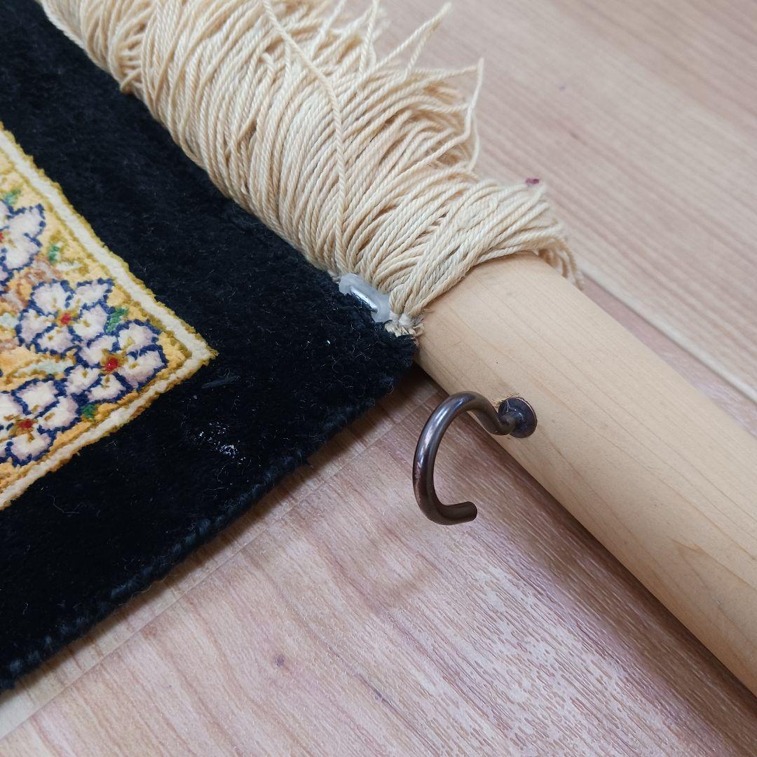 Y3324 ペルシャ絨毯 クム 工房サイン有 シルク100％ 手織121万ノット