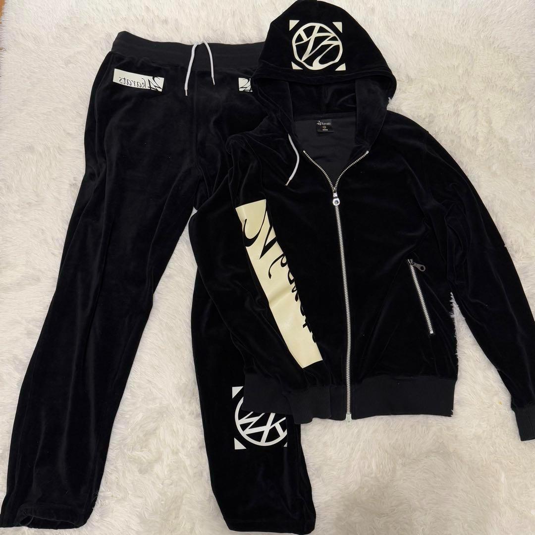 【美品】24karats ジャージ セットアップ ベロア生地 ブラック Mサイズ