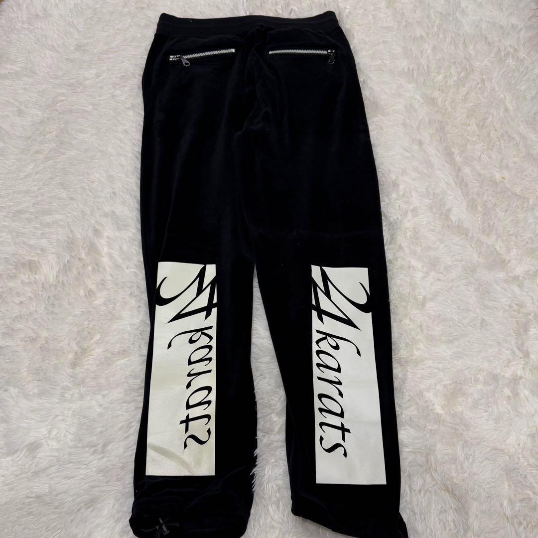 【美品】24karats ジャージ セットアップ ベロア生地 ブラック Mサイズ