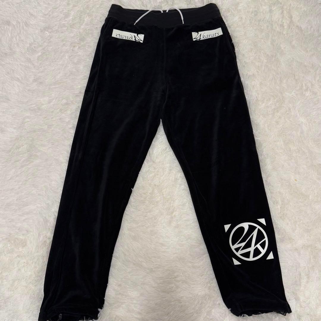 【美品】24karats ジャージ セットアップ ベロア生地 ブラック Mサイズ