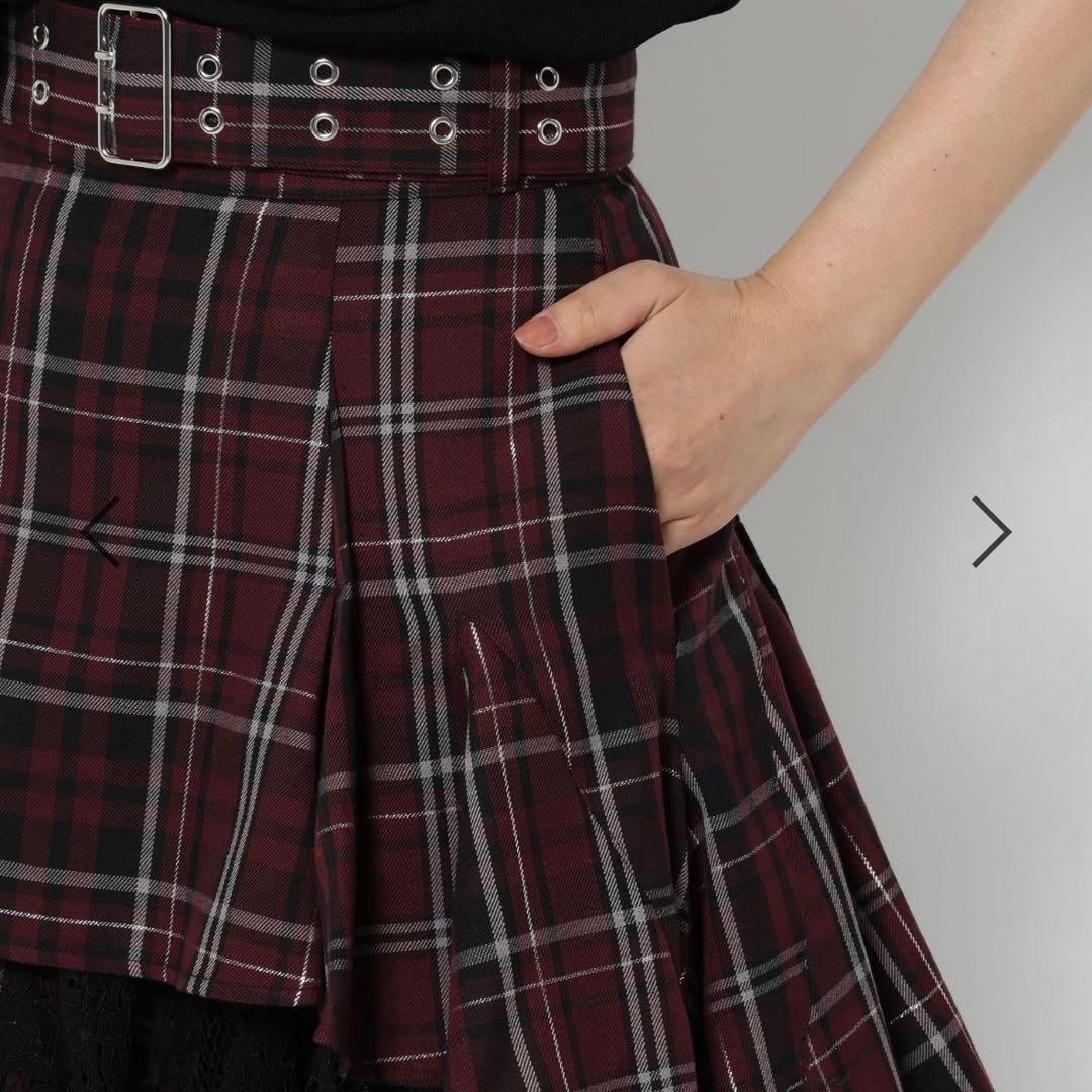 【HARE】タータンチェックティアードスカート