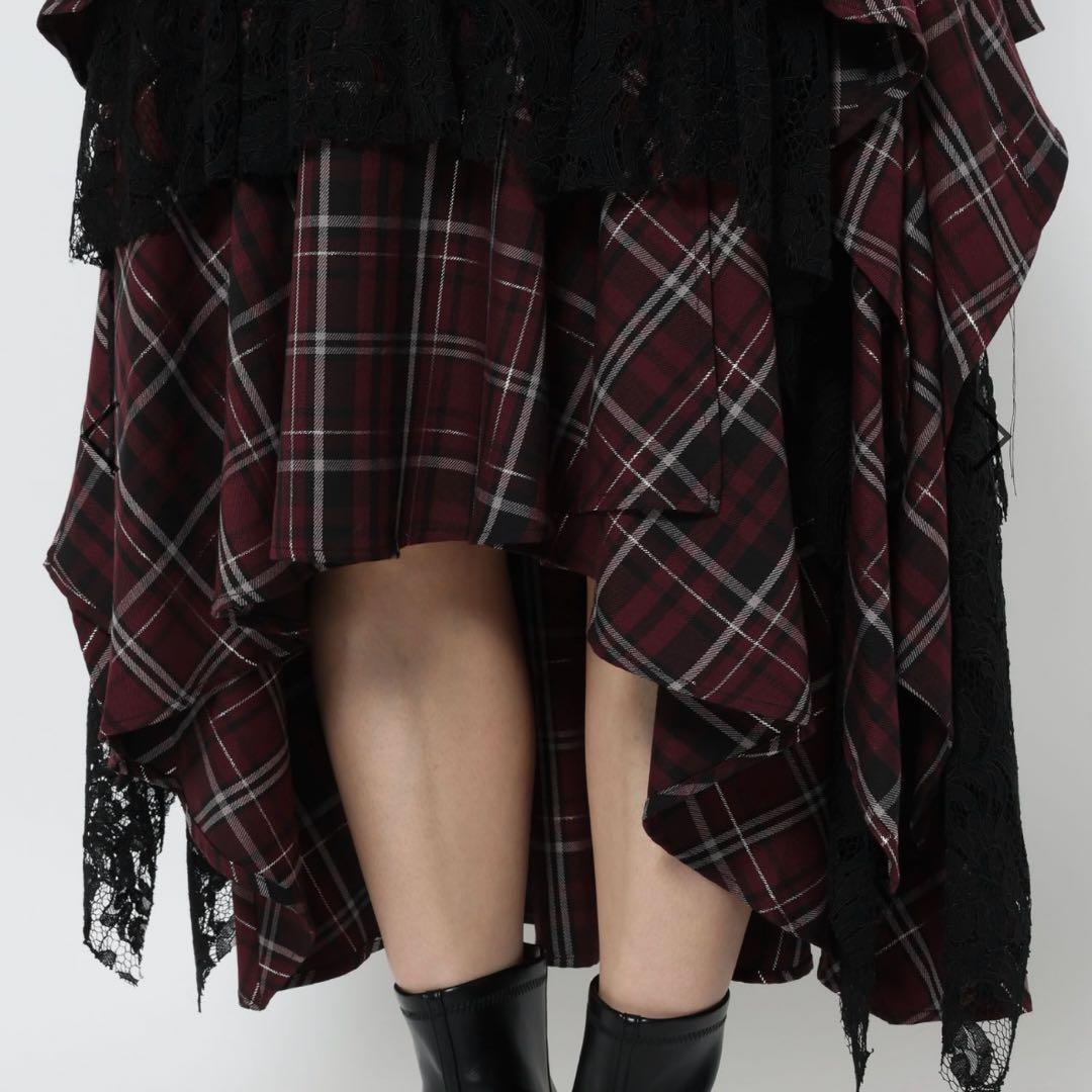 【HARE】タータンチェックティアードスカート