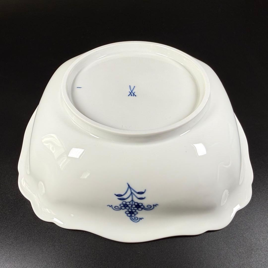 新品 マイセン ブルーオニオン スクエアボウル深皿(23cm)1枚、1級品