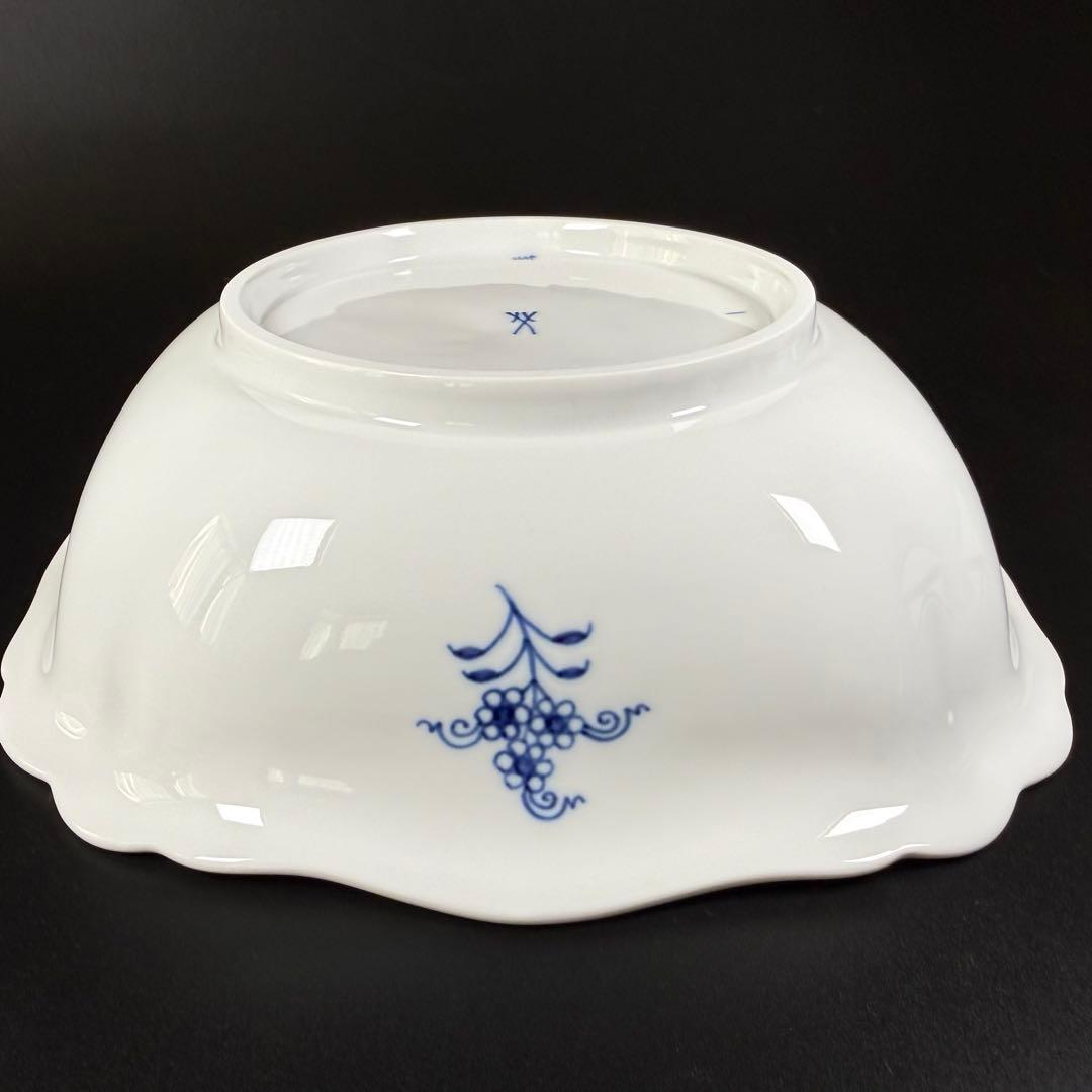 新品 マイセン ブルーオニオン スクエアボウル深皿(23cm)1枚、1級品