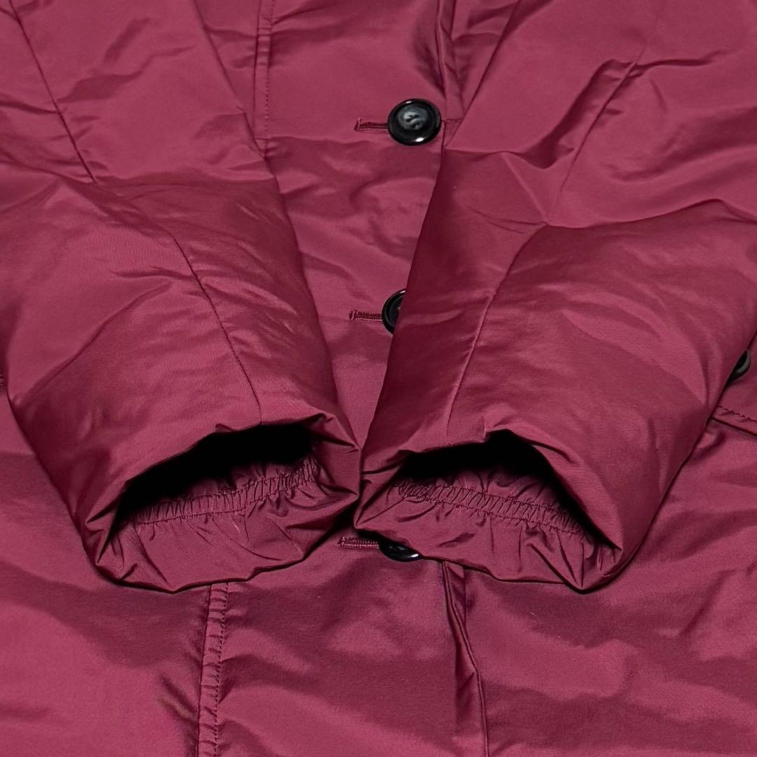 Leilian ダウンコート フォックスファー フード付き ワインレッド 9号