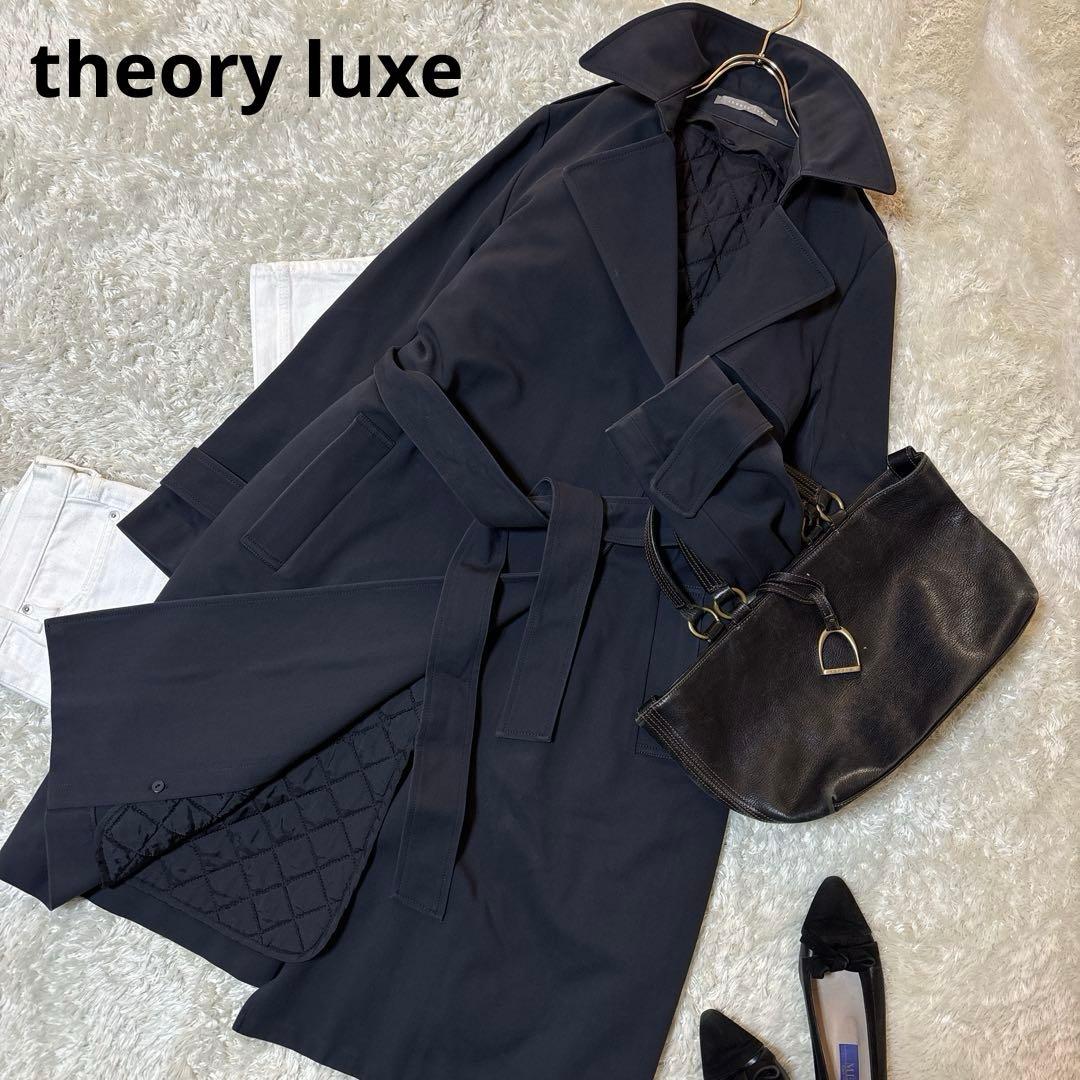 セオリーリュクス　トレンチコート　ライナー付　腰ベルト　紺色　38 ネイビー