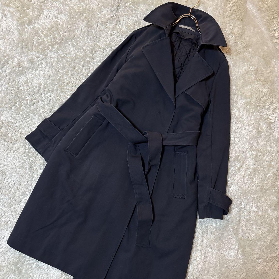 セオリーリュクス　トレンチコート　ライナー付　腰ベルト　紺色　38 ネイビー