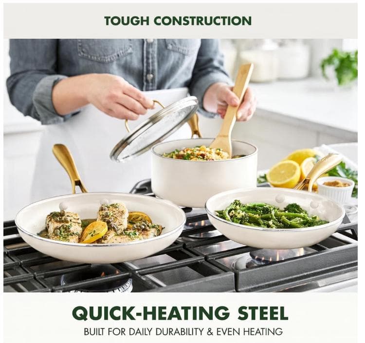 GreenPan調理器具12点セット セラミック製 蓋付き鍋&フライパン