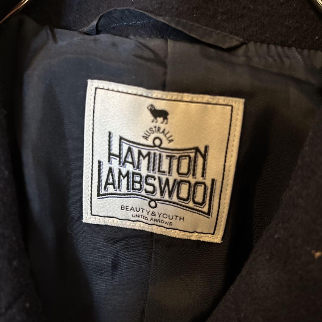 ビューティ&ユース ハミルトン ウール メルトンロングPコート ネイビー　S