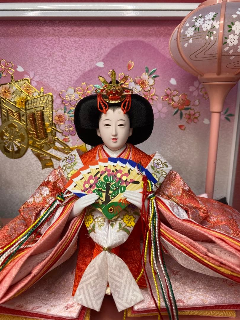 東京久月　雛人形　ガラスケース入り親王飾り・間口約４９×奥行約３１×高さ約３４㎝